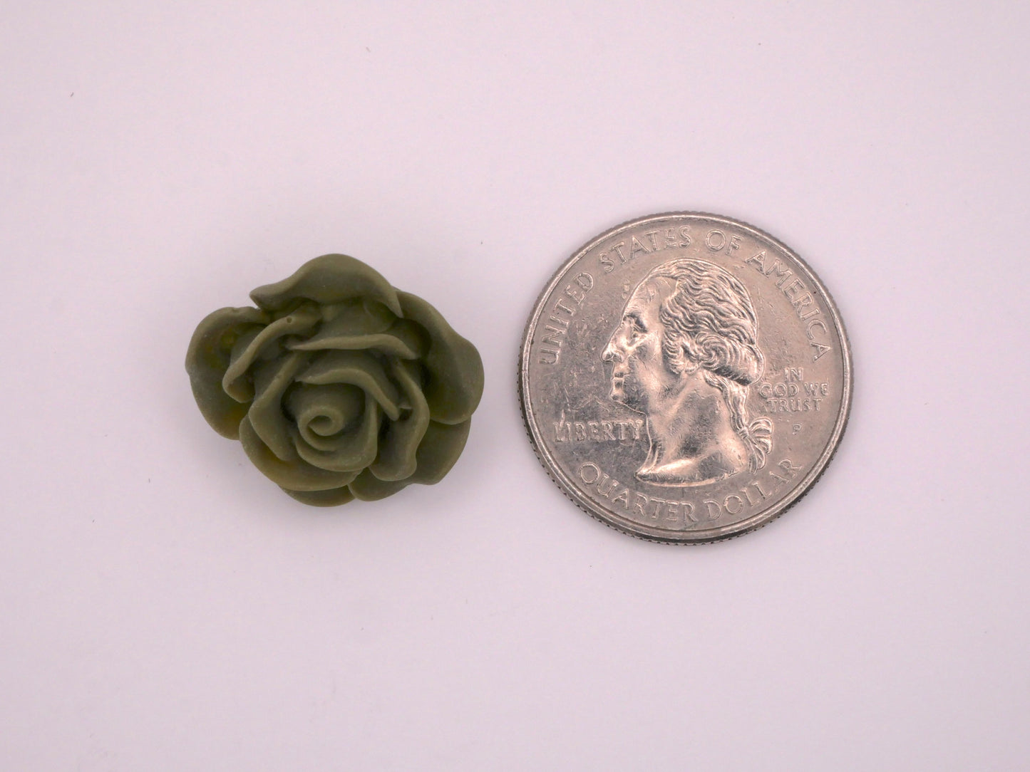 Rose Olive Green Succulent Set of Three Plastic Buttons 21mm