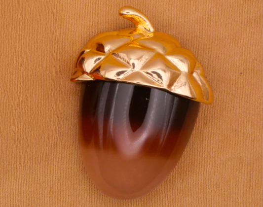 Acorn Resin Gold Metal Cap Double Shank Button 23x31mm