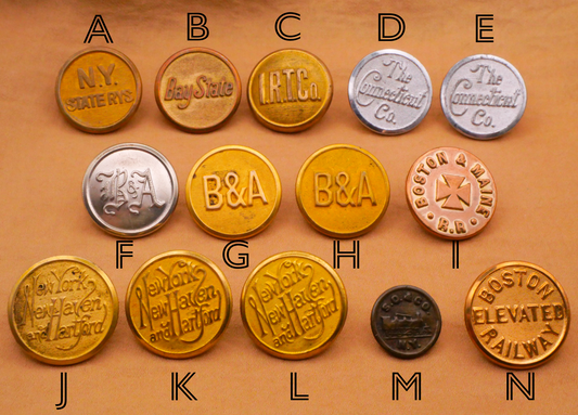 Railroad Railway Transportation Northeast United States Metal Button Various 15-23mm