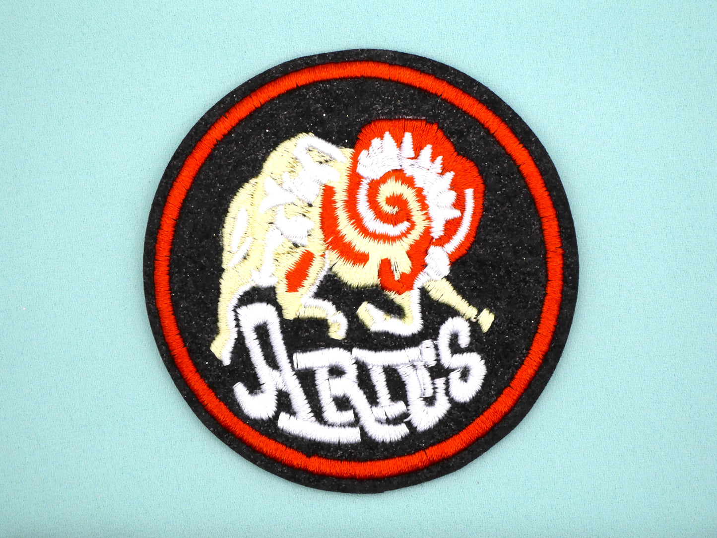 Zodiac Sign Patch Glitter Bright Colors Embroidery Patches 71mm