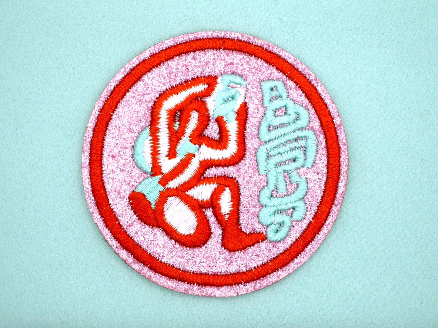 Zodiac Sign Patch Glitter Bright Colors Embroidery Patches 71mm