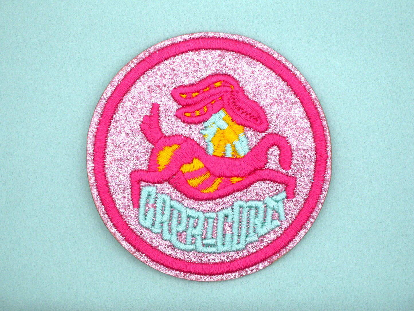 Zodiac Sign Patch Glitter Bright Colors Embroidery Patches 71mm