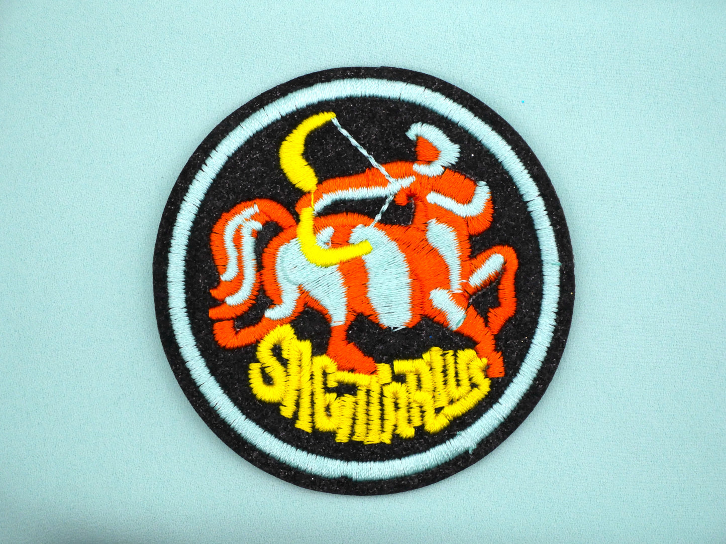 Zodiac Sign Patch Glitter Bright Colors Embroidery Patches 71mm