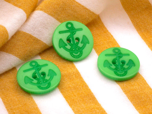 Anchor Sew-Thru Button Apple Green 20mm