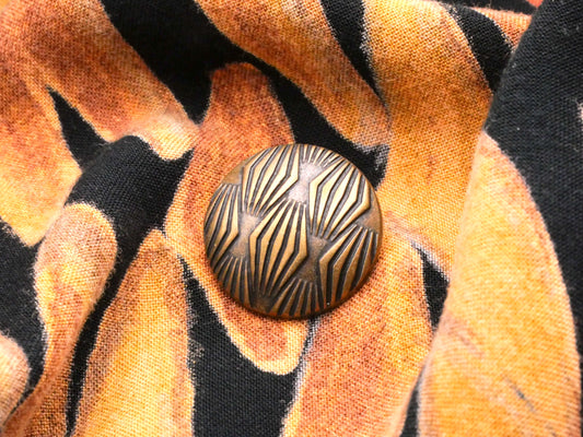 Art Deco Diamond Pattern Bronze Colored Metal Button 20mm