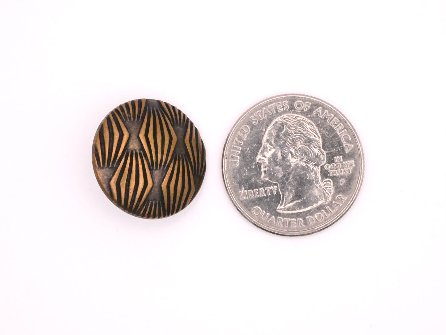 Art Deco Diamond Pattern Bronze Colored Metal Button 20mm