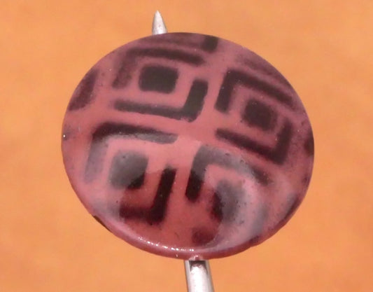 Art Deco Style Aubergine Purple Italy Italian Plastic Button 14mm