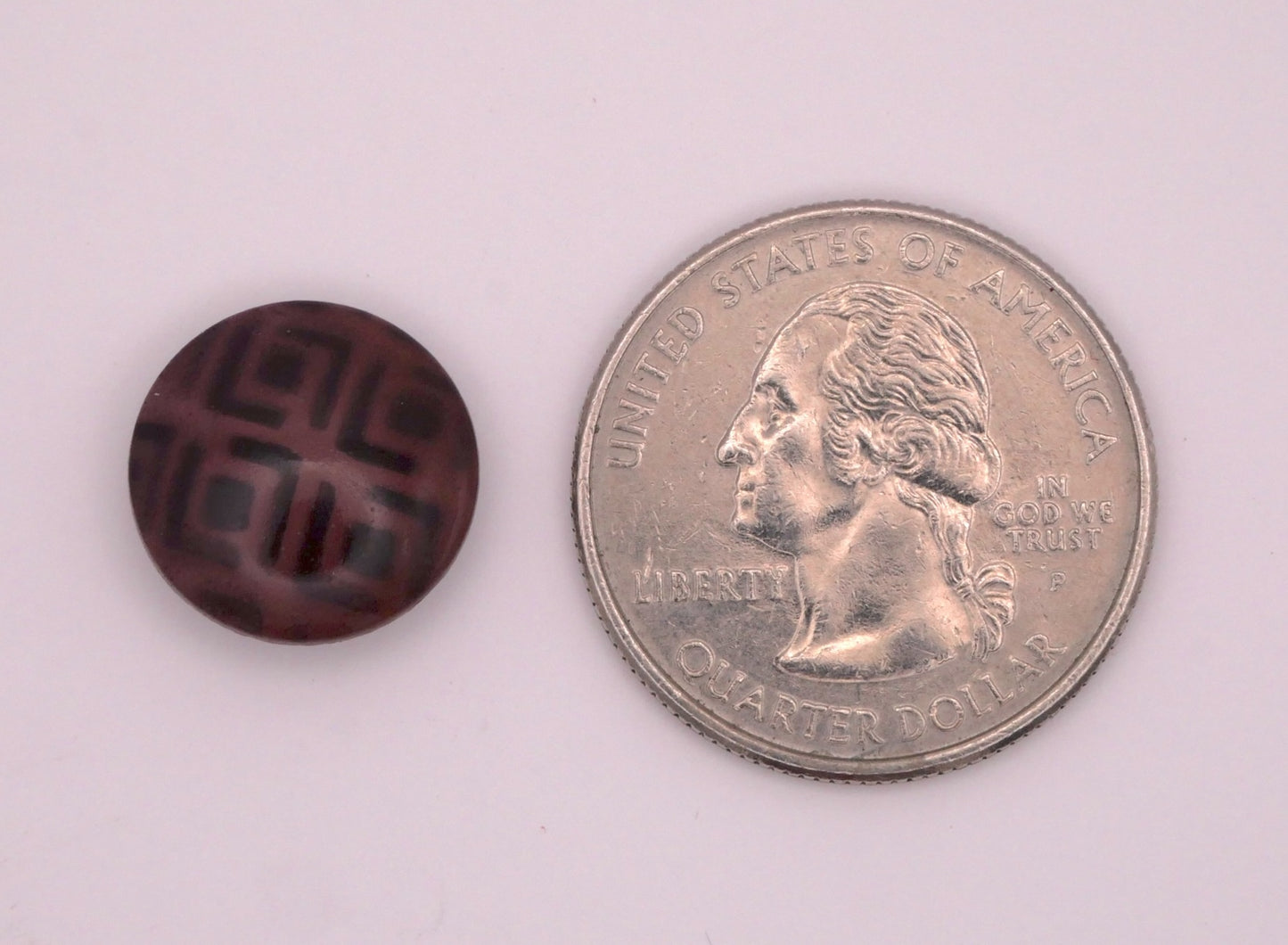 Art Deco Style Aubergine Purple Italy Italian Plastic Button 14mm