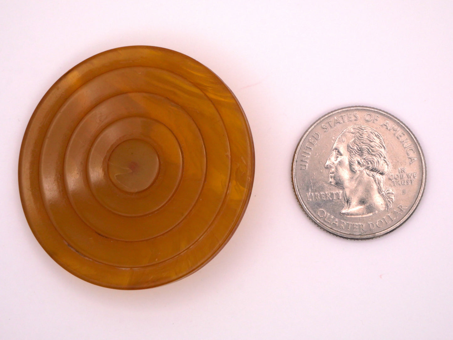 Bakelite Machined Concentric Circles Early Plastic Large Button 44mm