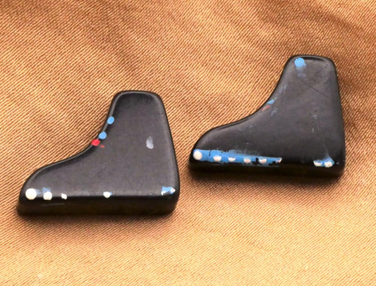 Bakelite Shoes Boots Hand-Painted Buttons 13x17mm