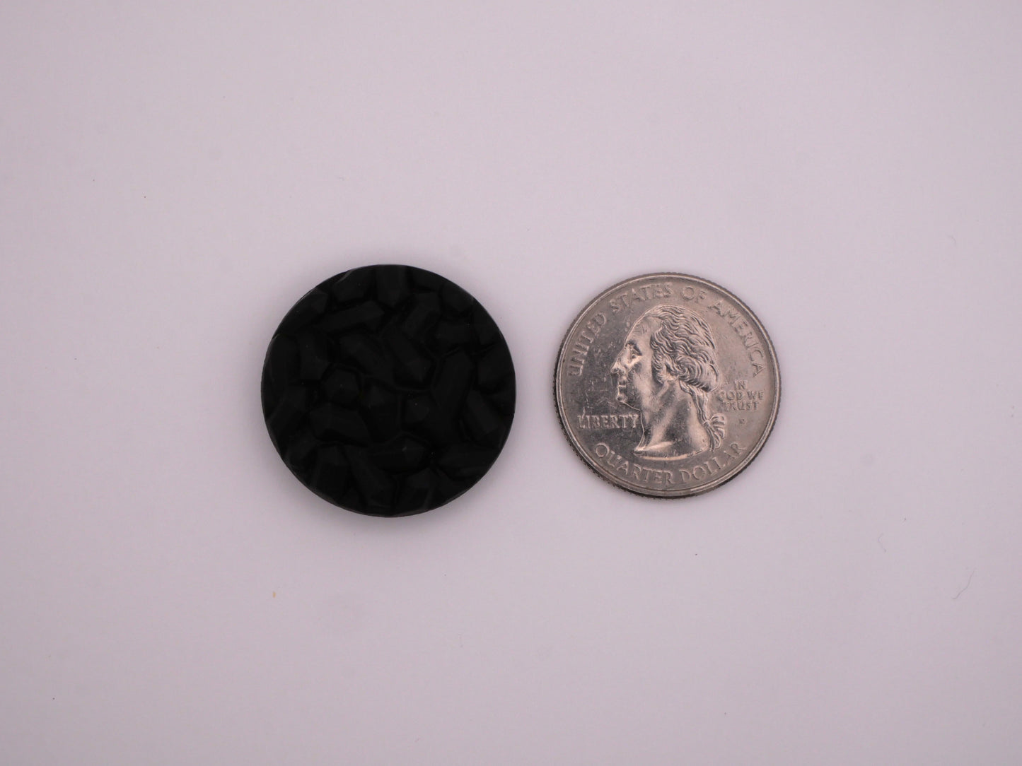 Crystal Geode Textured Matte Black Glass Button 26mm