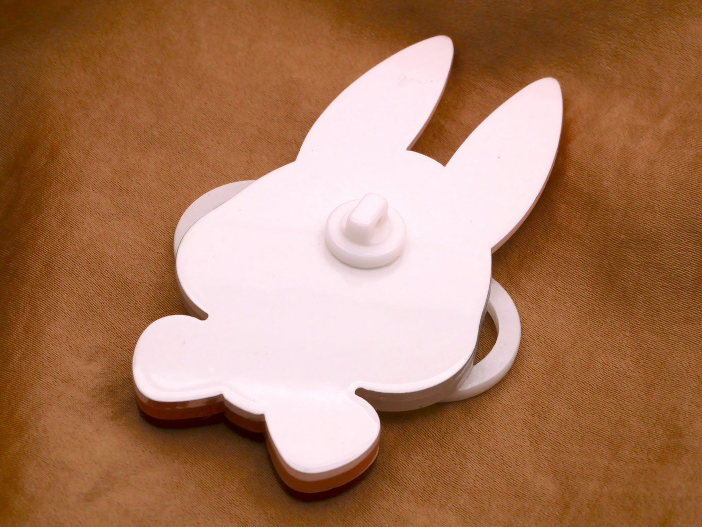 Bunny Rabbit Glasses Bow Tie Extra-Large Acrylic Button 46x74mm