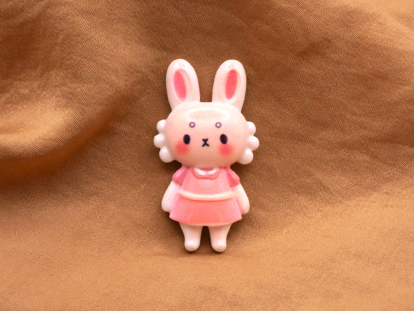 Bunny Pink Dress Plastic Easter Button 20x36mm