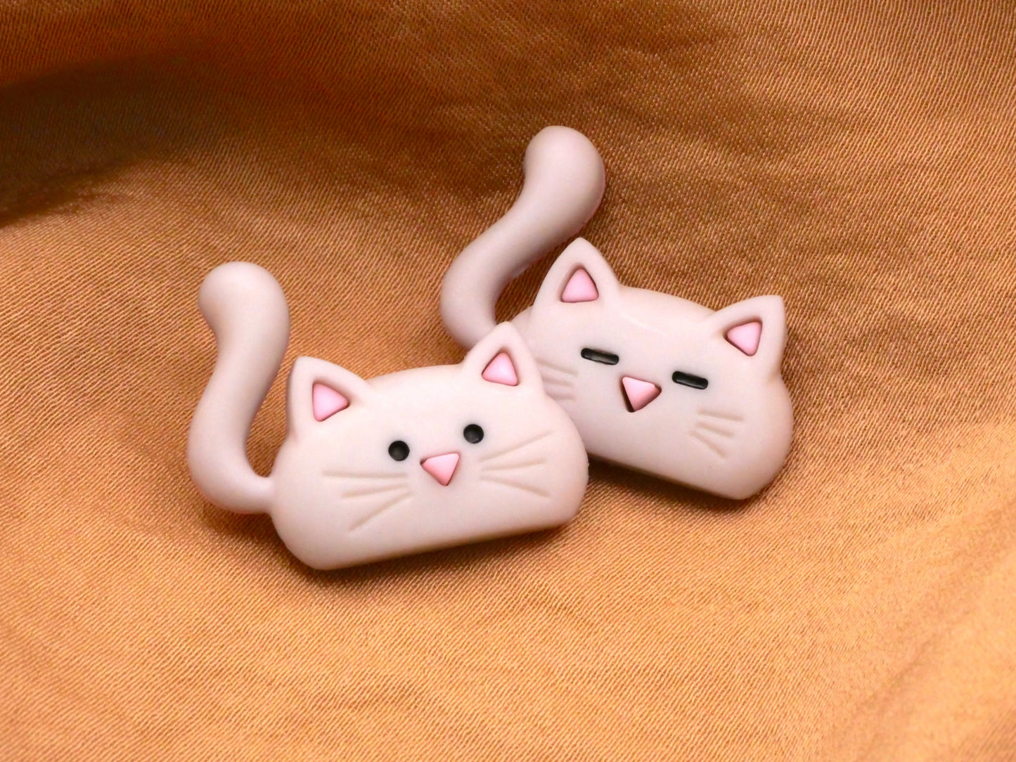 Cat Sleeping Awake Kitty Pair Buttons Various 21x24mm