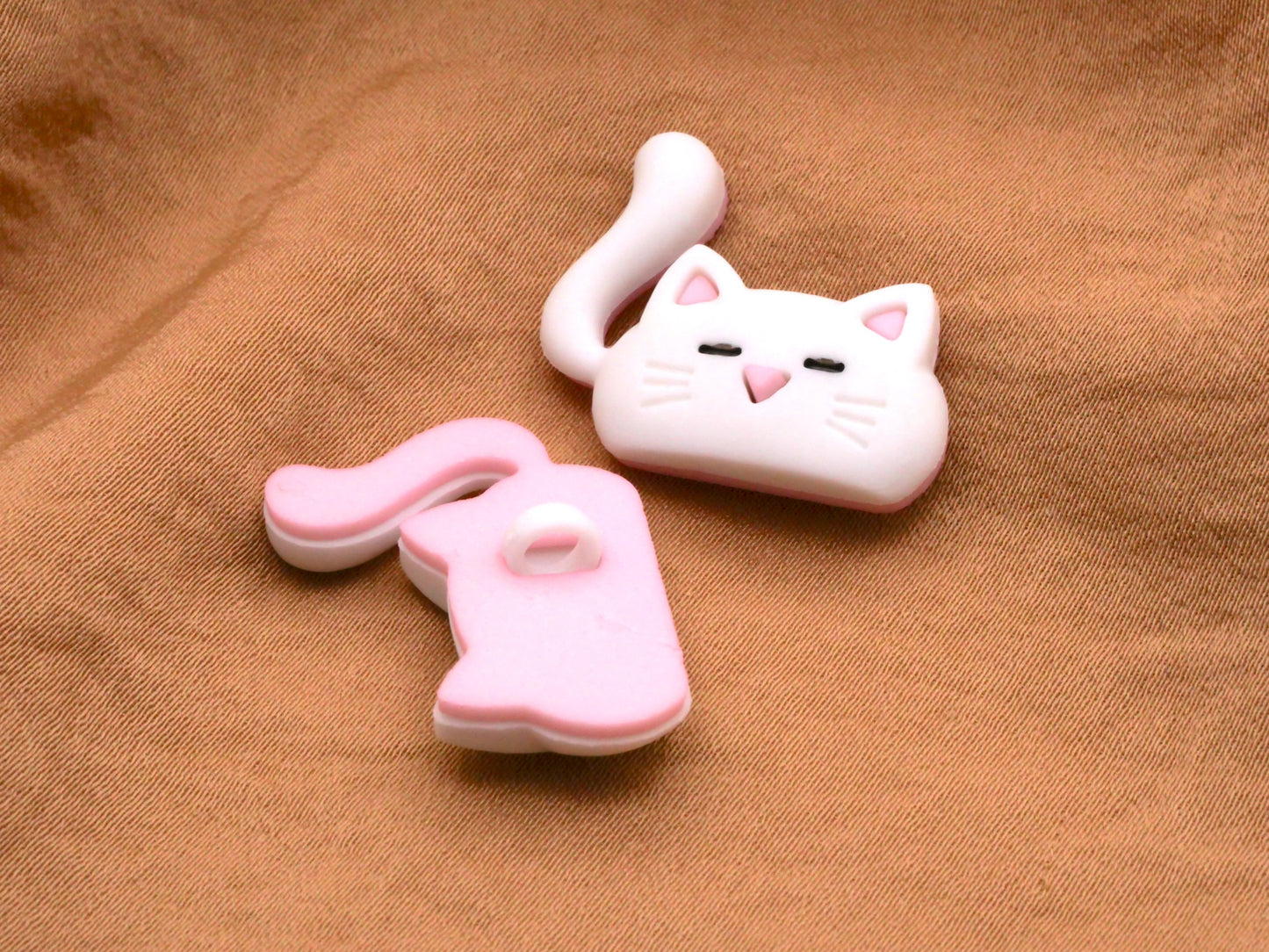 Cat Sleeping Awake Kitty Pair Buttons Various 21x24mm