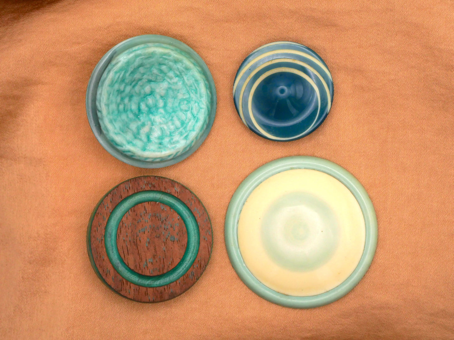 Celluloid Blue Greens Seafoam Looks Like Wood Early Plastic Buttons Various 28-42mm