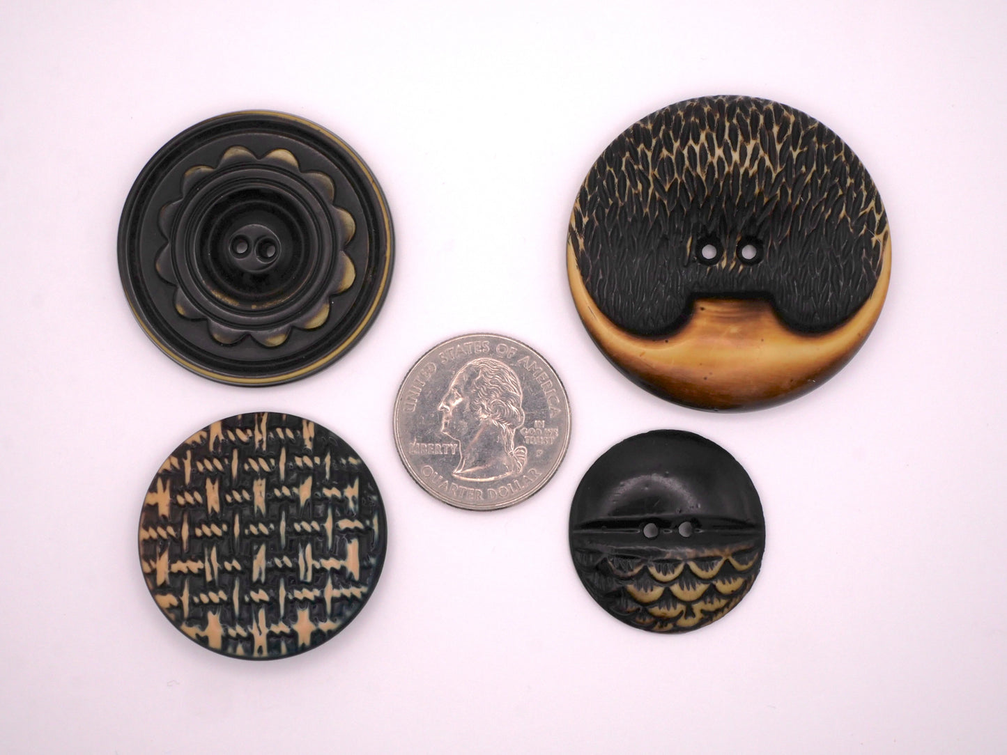 Celluloid Brown Caramel Buffed Texture Weave Buttons Various 27-43mm