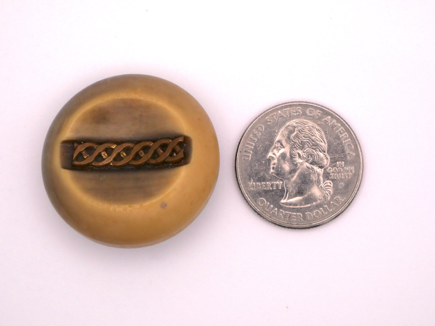 Celluloid Metal Braid Applique Vintage Button 33mm