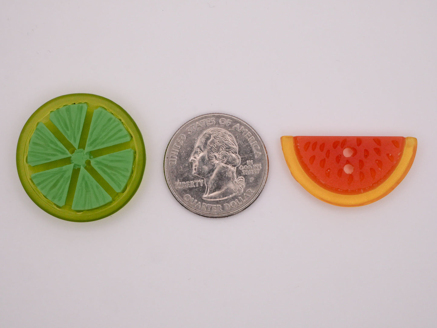 Citrus Fruit Two-Tone Plastic Lime Orange Button Various 16-31mm