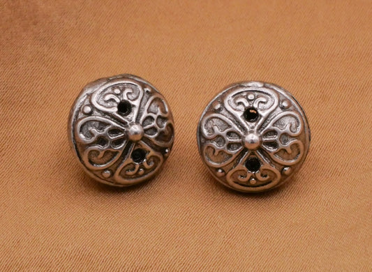 Clover Filigree Metal Bell Shape Button Charm 12mm