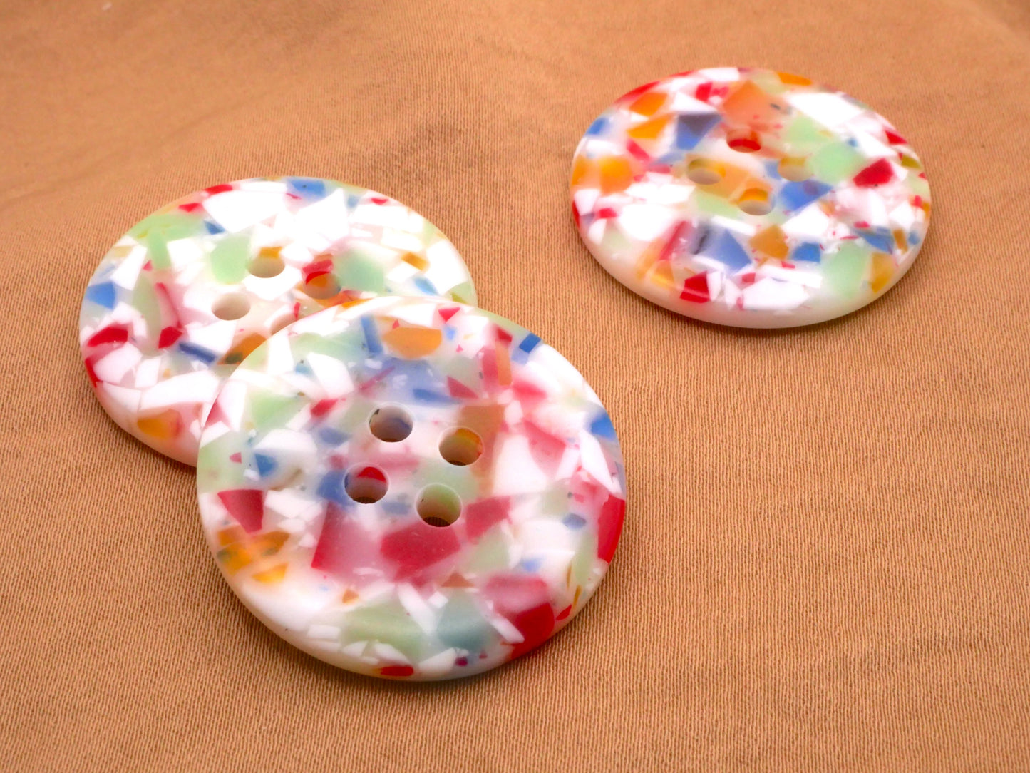 Composite Terrazzo Style Colorful Sew-Thru Button 30mm