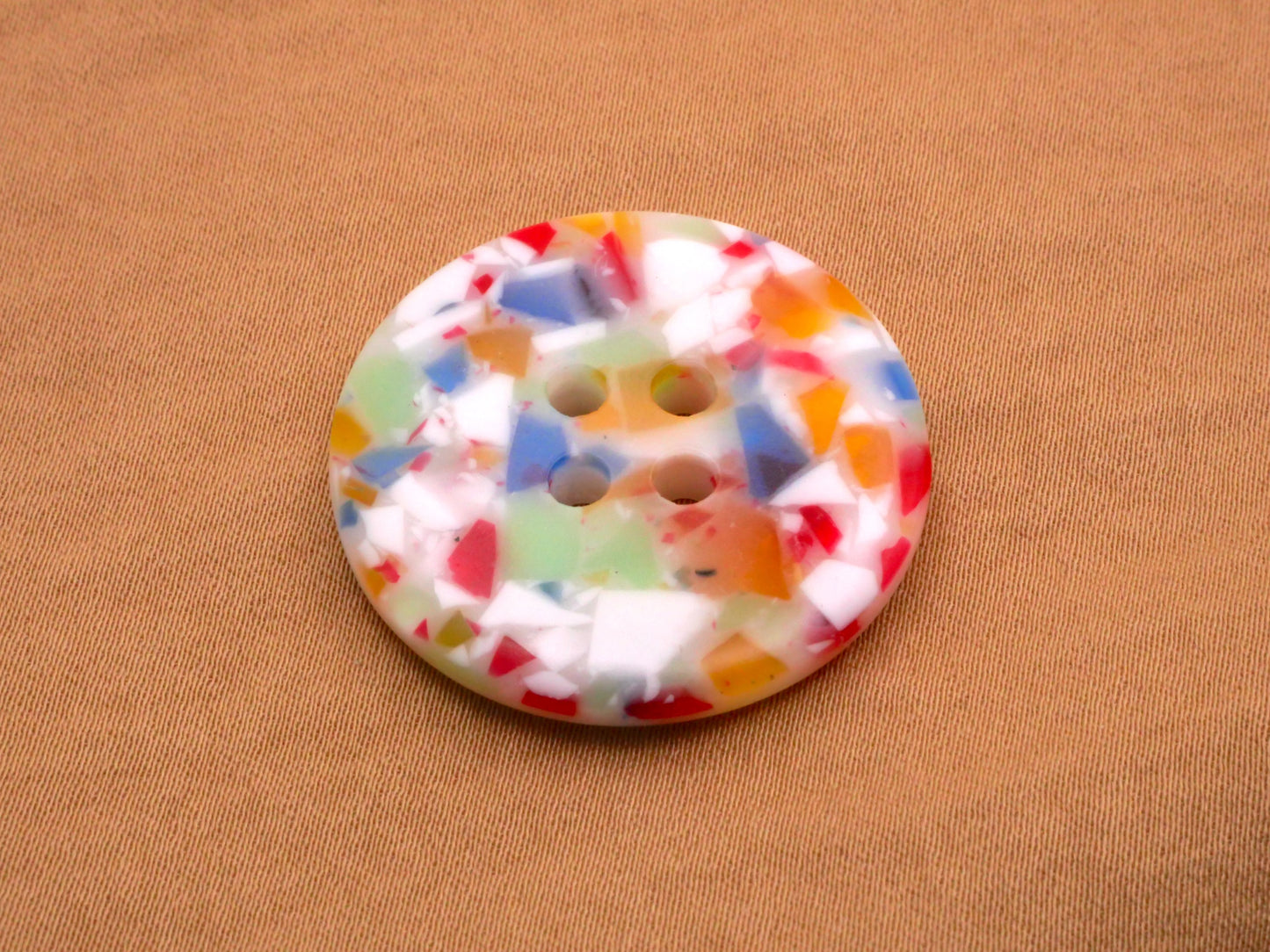 Composite Terrazzo Style Colorful Sew-Thru Button 30mm