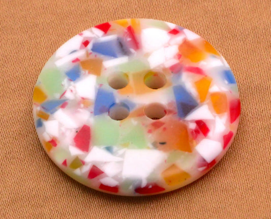 Composite Terrazzo Style Colorful Sew-Thru Button 30mm