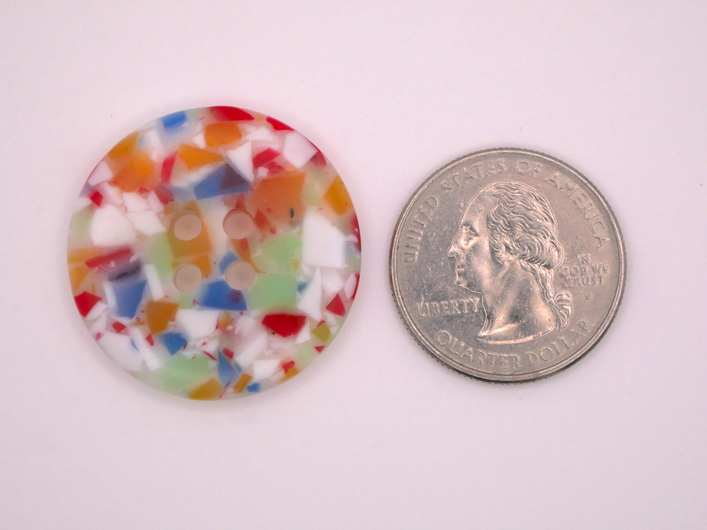 Composite Terrazzo Style Colorful Sew-Thru Button 30mm