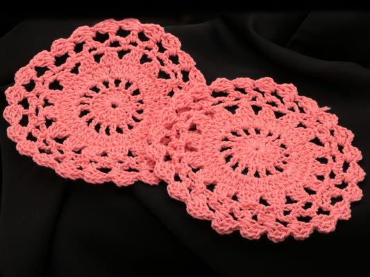 Coral Color Crafting Doily Coaster