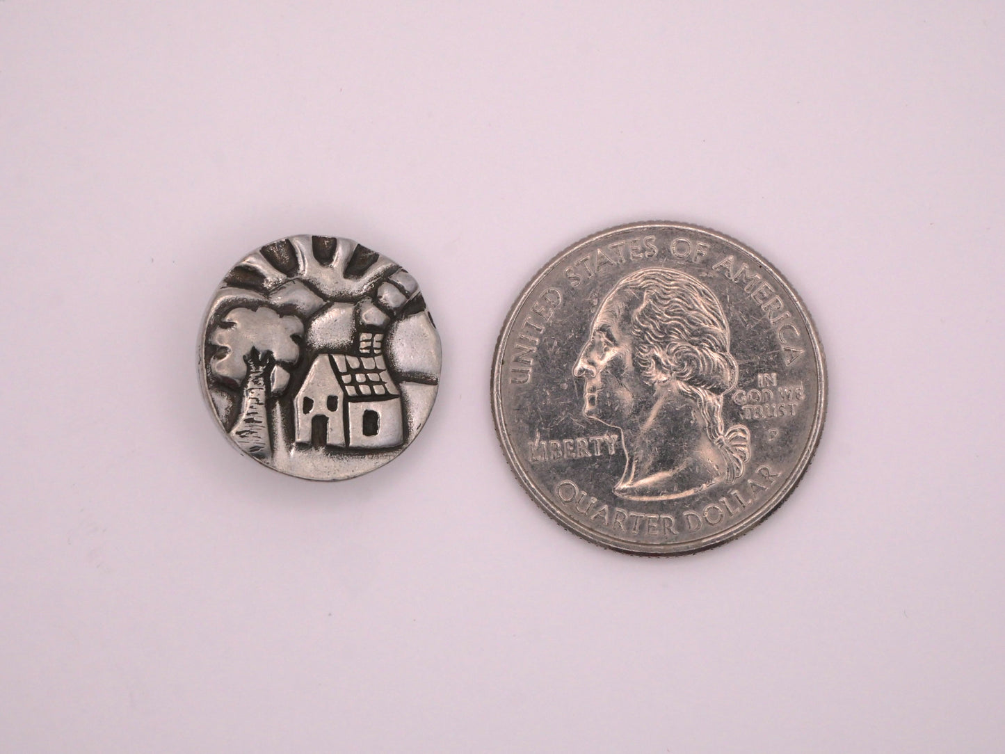Danforth Pewter Cottage Back Mark Metal Button 18mm