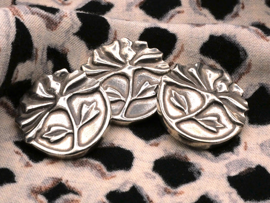 Danforth Pewter Peony Back-Marked Button 22mm