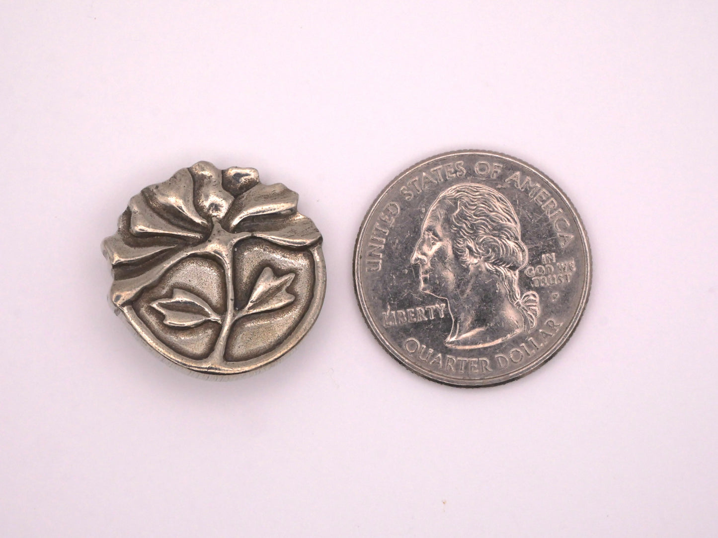 Danforth Pewter Peony Back-Marked Button 22mm