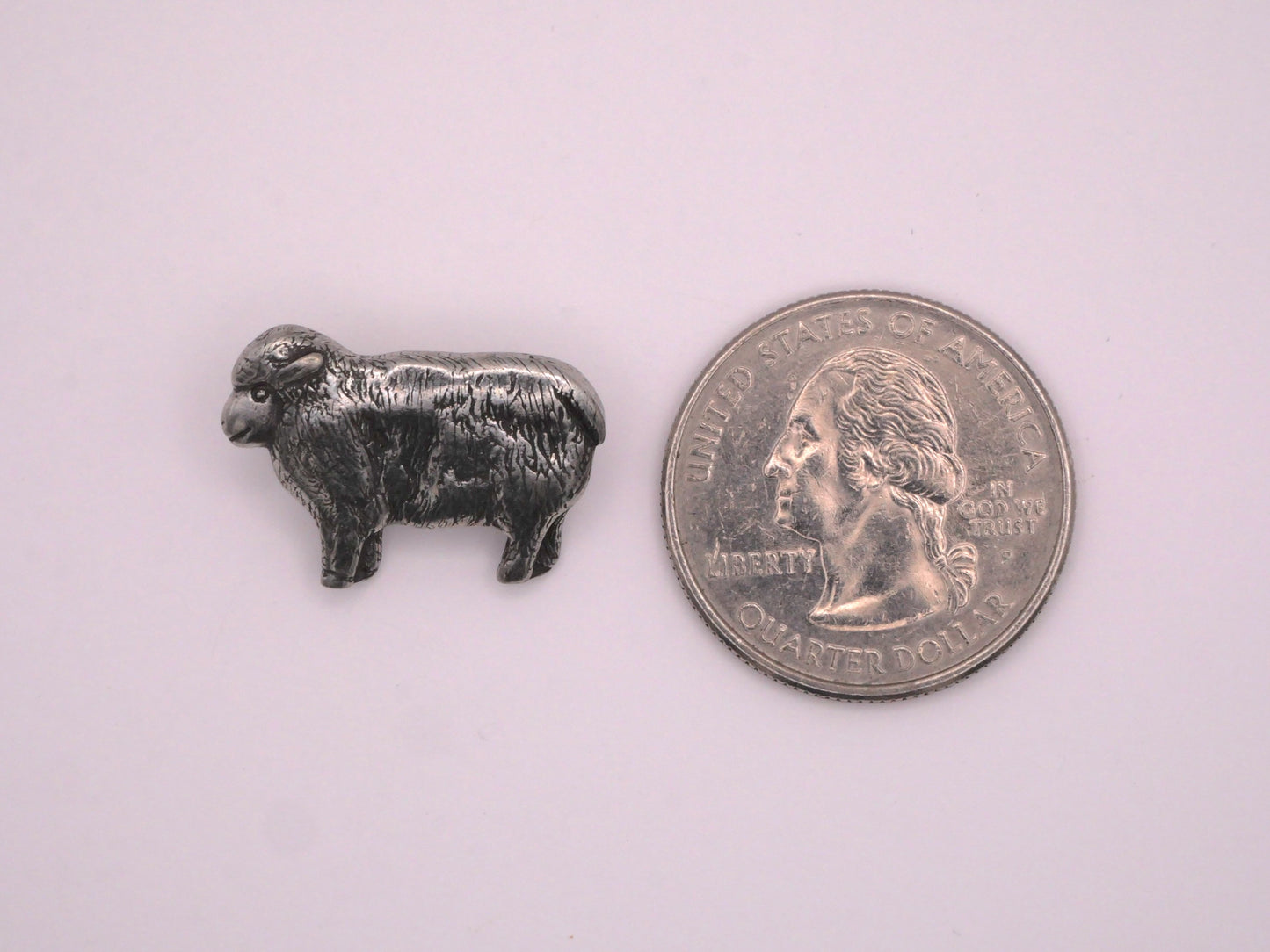 Danforth Pewter Sheep Lamb Realistic Back Marked Metal Button 14x22mm