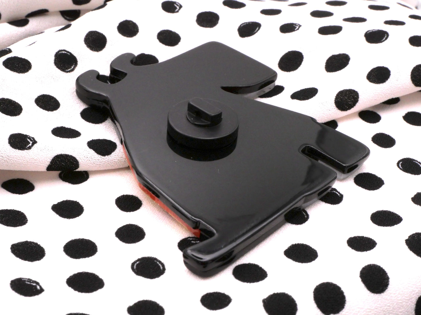 Mod Polka Dot Dog Acrylic Plastic X-Large Button 58x64mm