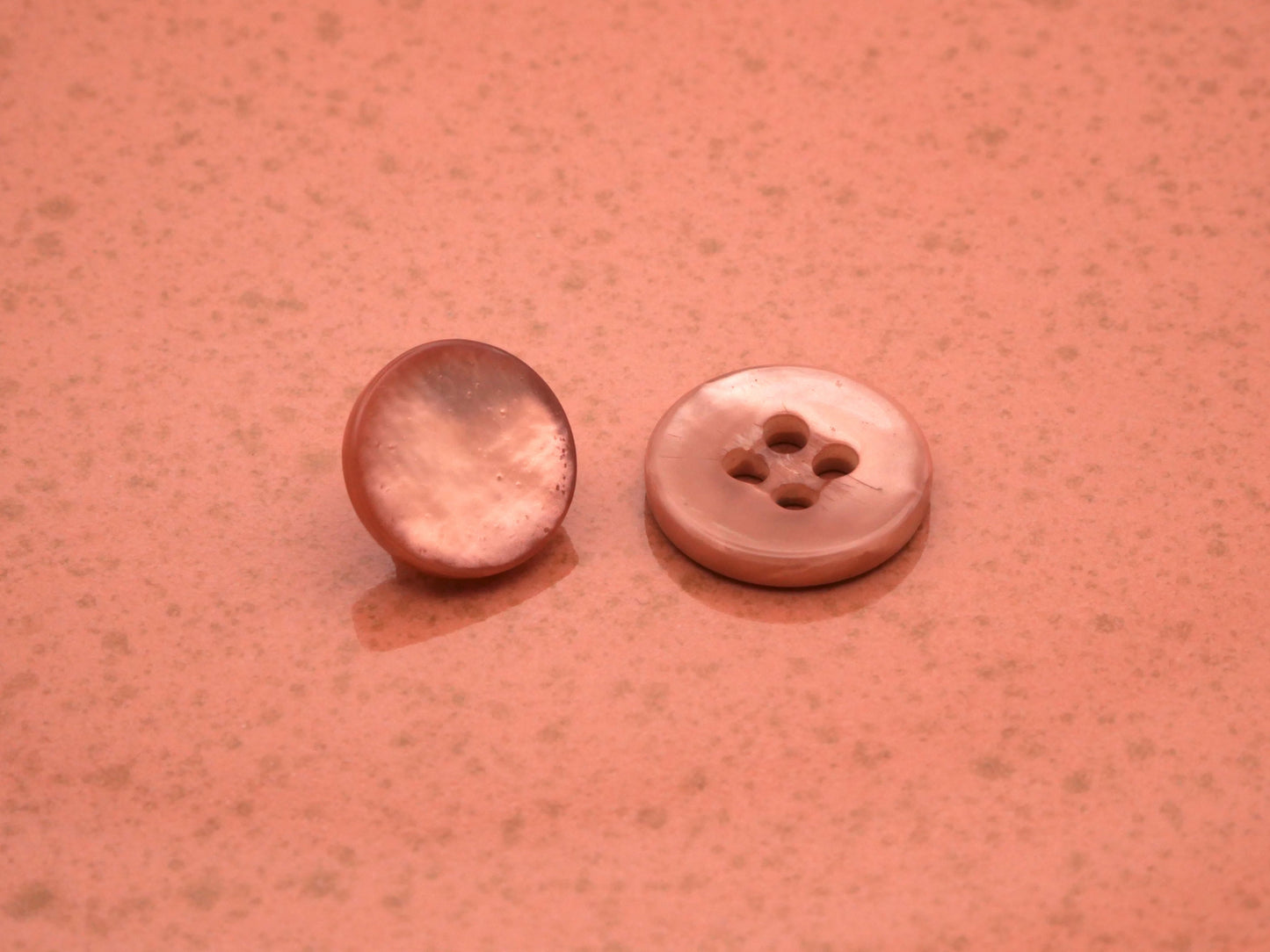 Dusty Pink Shank and Sew-Thru Set of Nine Buttons 11-14mm