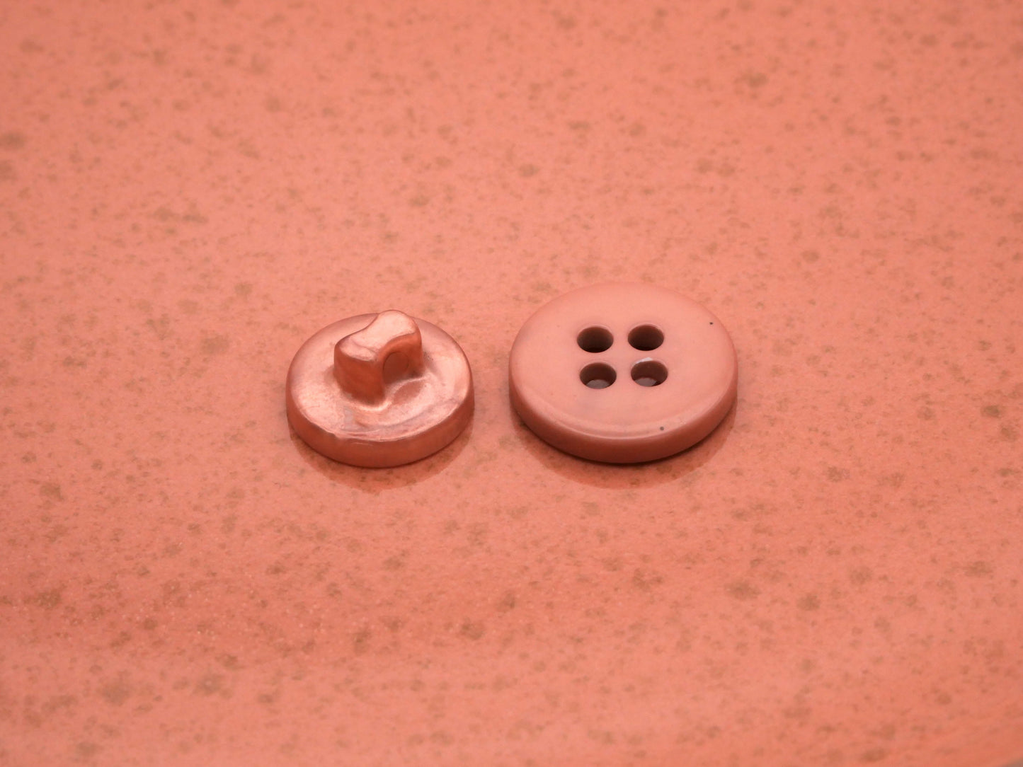 Dusty Pink Shank and Sew-Thru Set of Nine Buttons 11-14mm