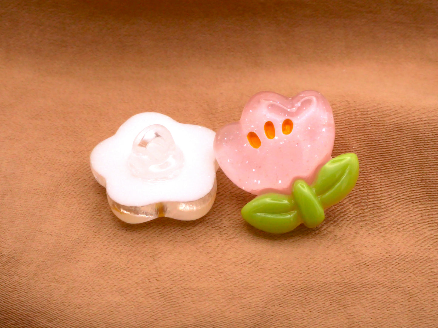 Easter Set of Five Bunny Mushroom Duck Flowers Plastic Buttons 17-22mm