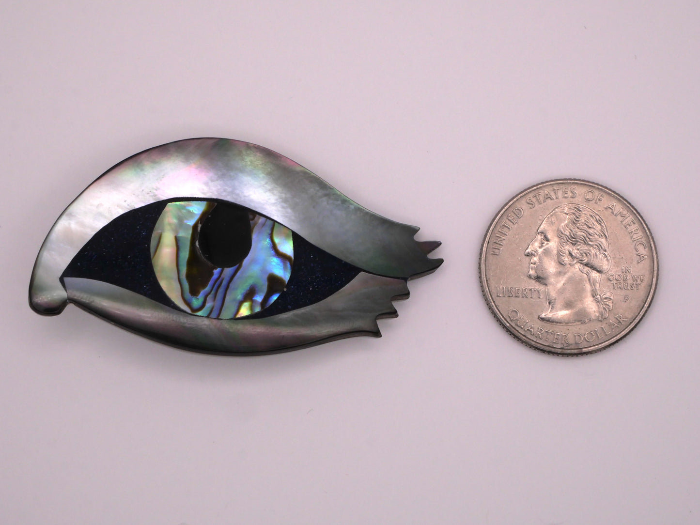 Abalone Shell Large Eye Button Blue Purple Green Shimmer 30x55mm