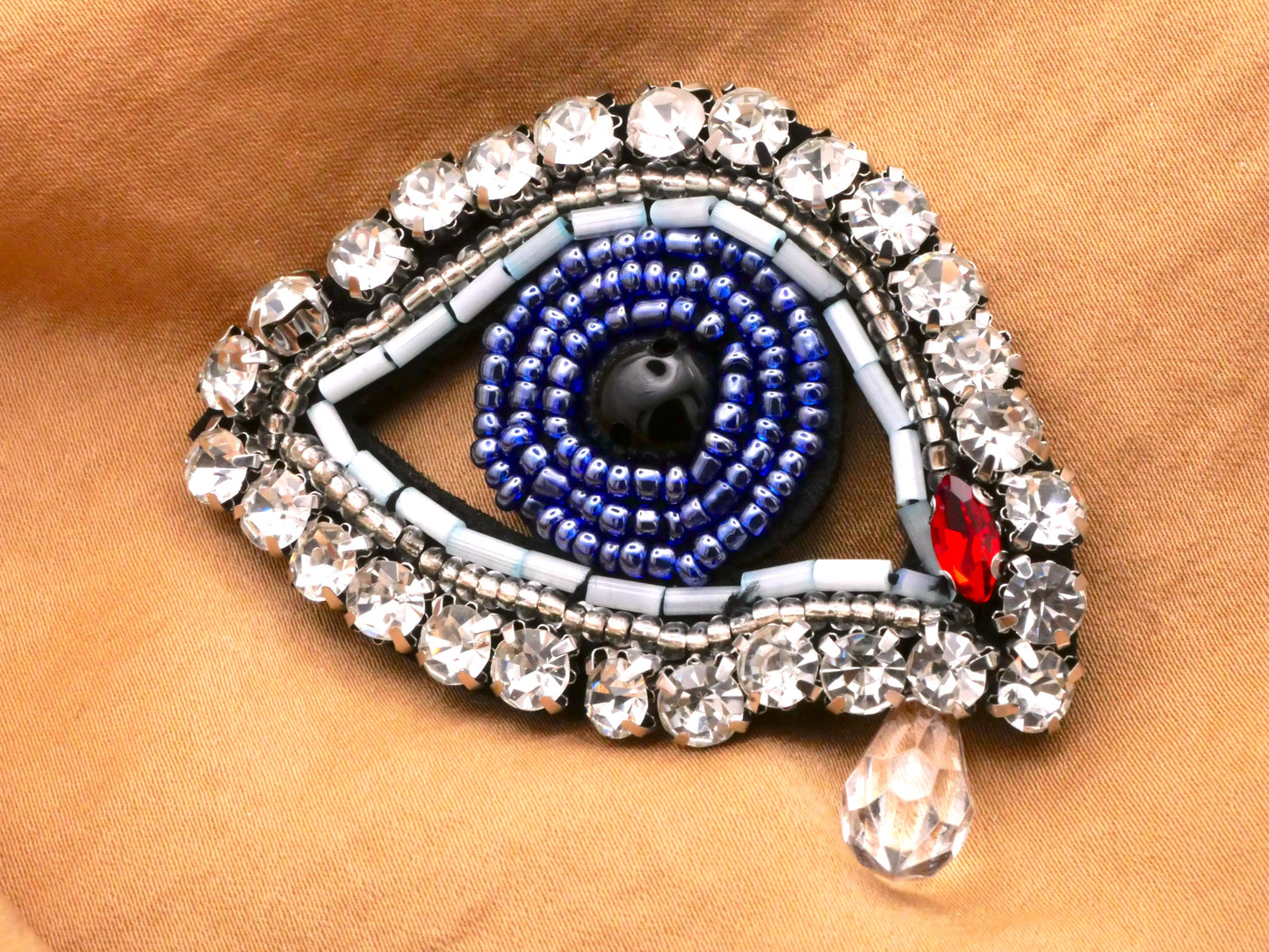 Crying Eye Patch Rhinestone Beaded Embellishment 42x60mm