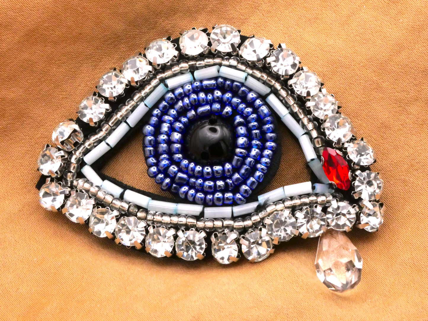 Crying Eye Patch Rhinestone Beaded Embellishment 42x60mm