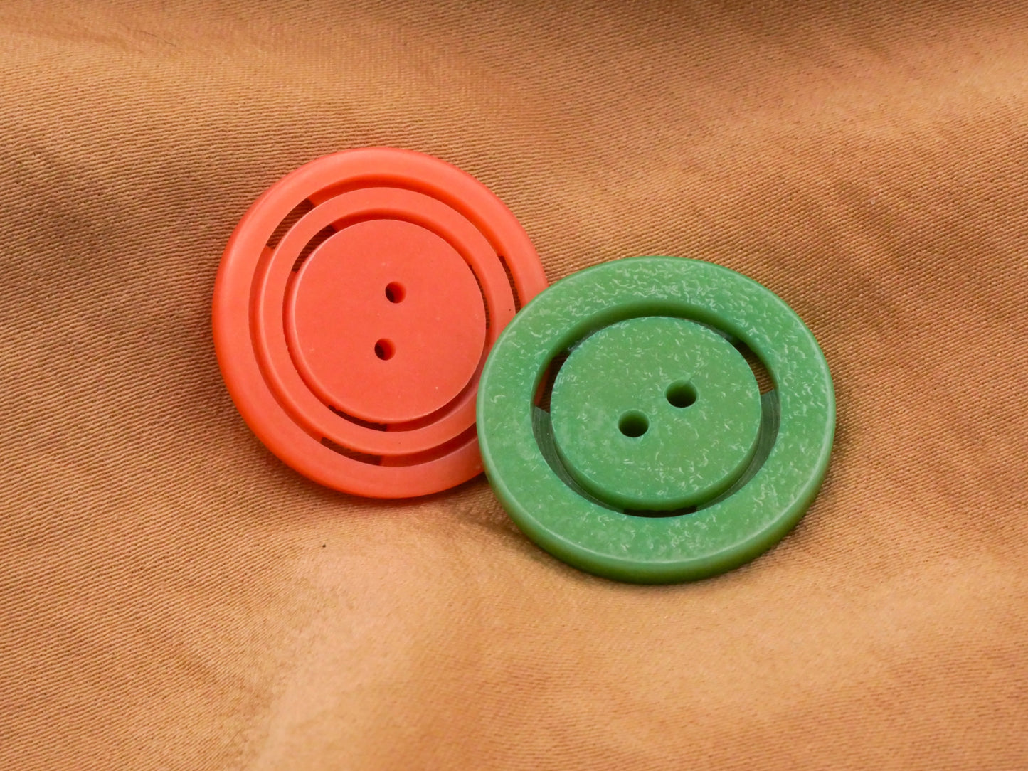 French Vintage Plastic Machine Carved Triad Button Various 23mm