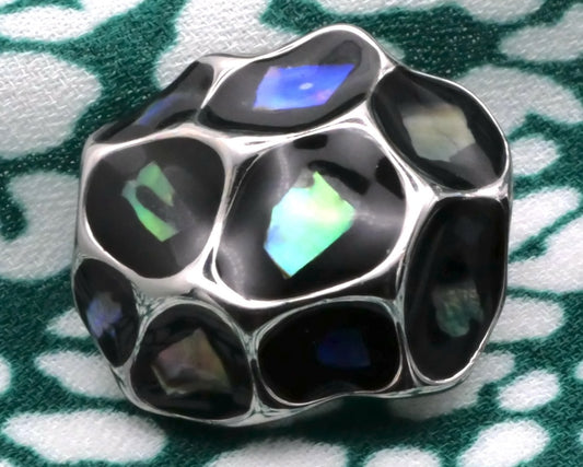 Geode Look Enamel Natural Shell Inlay Metal Button Various 17x18mm