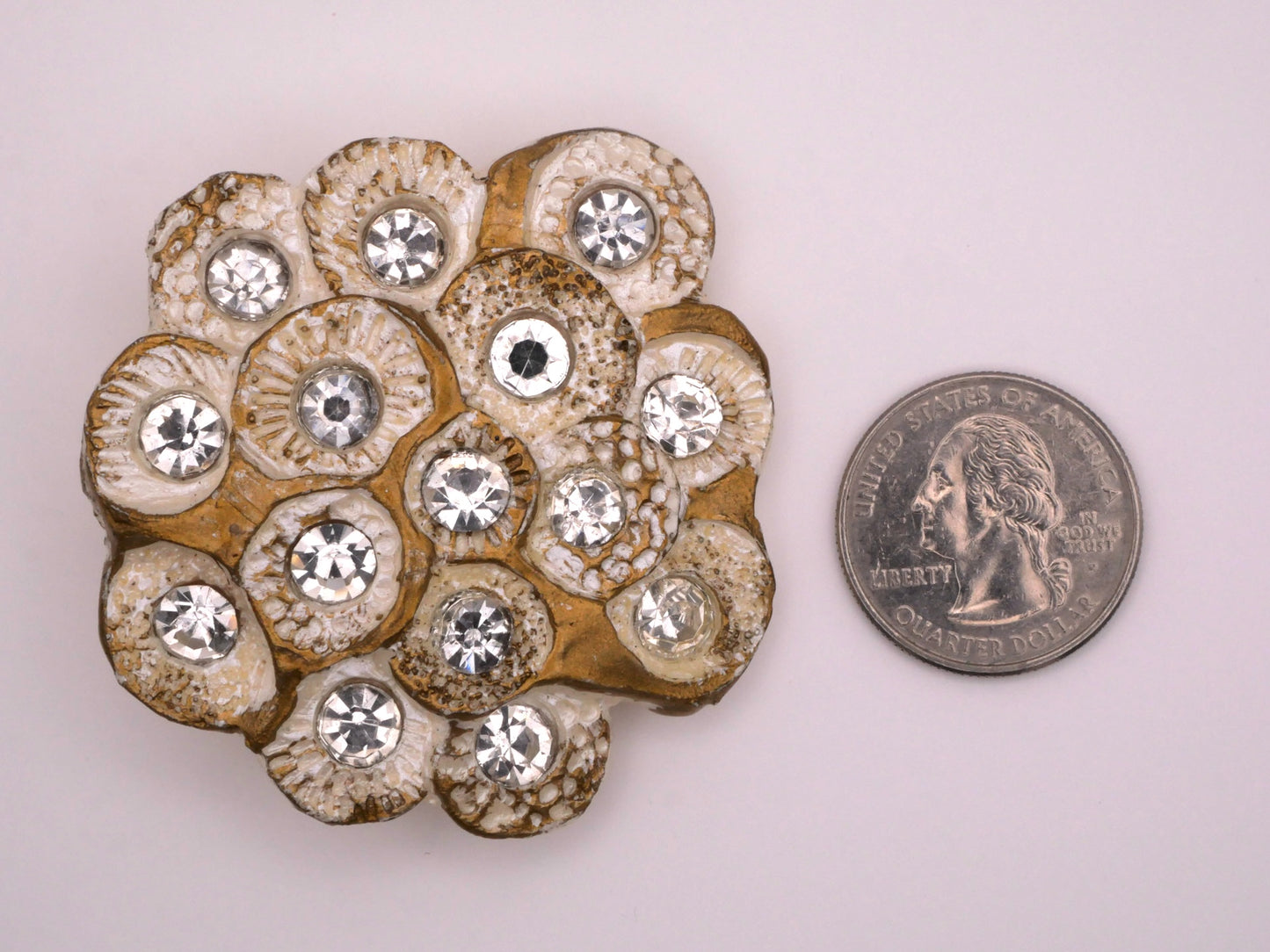 X-Large Rhinestone Cluster Vintage Button 54x55mm