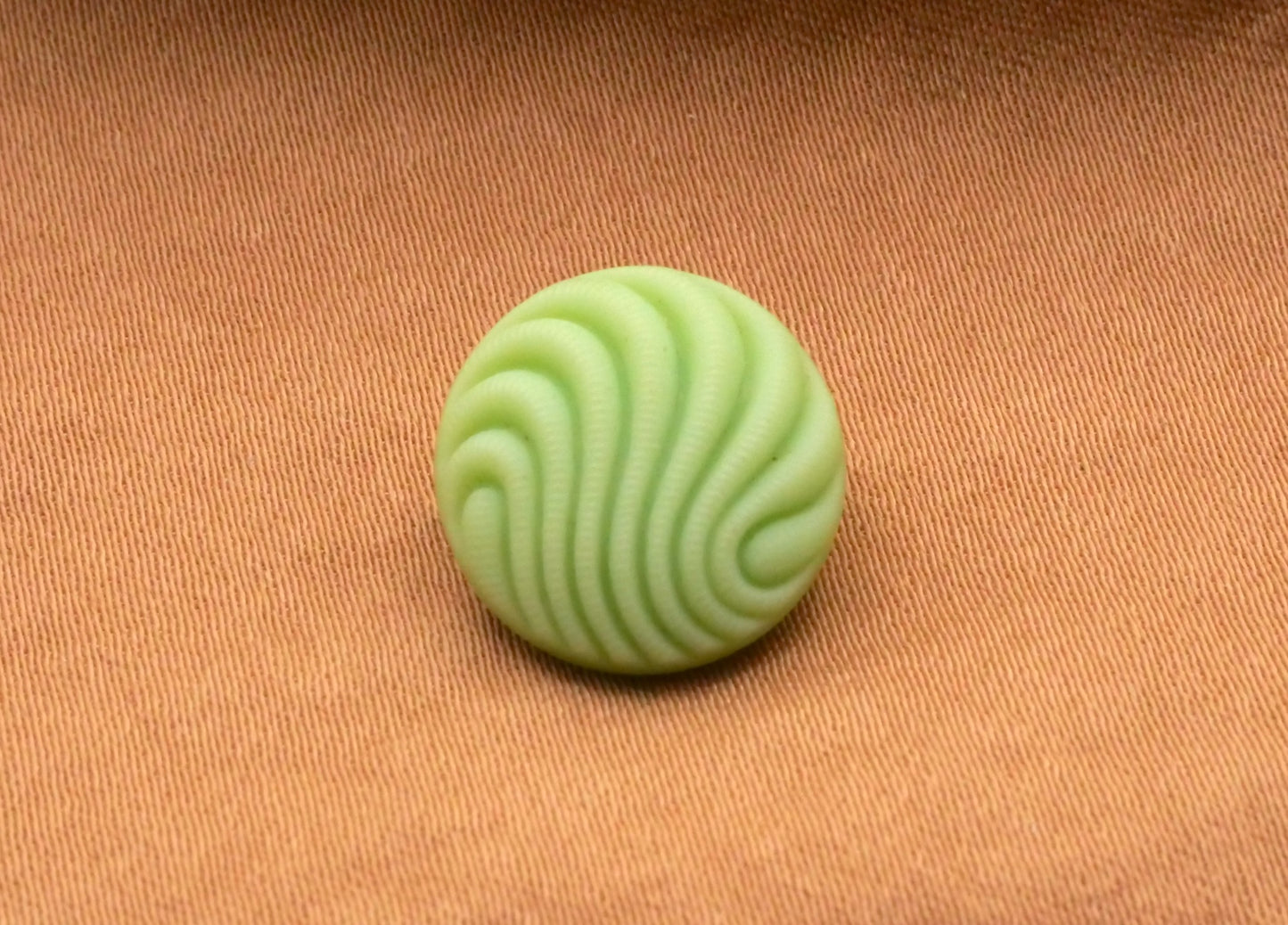 Glass Matte Mint Green Swirl Design Vintage Button 14mm