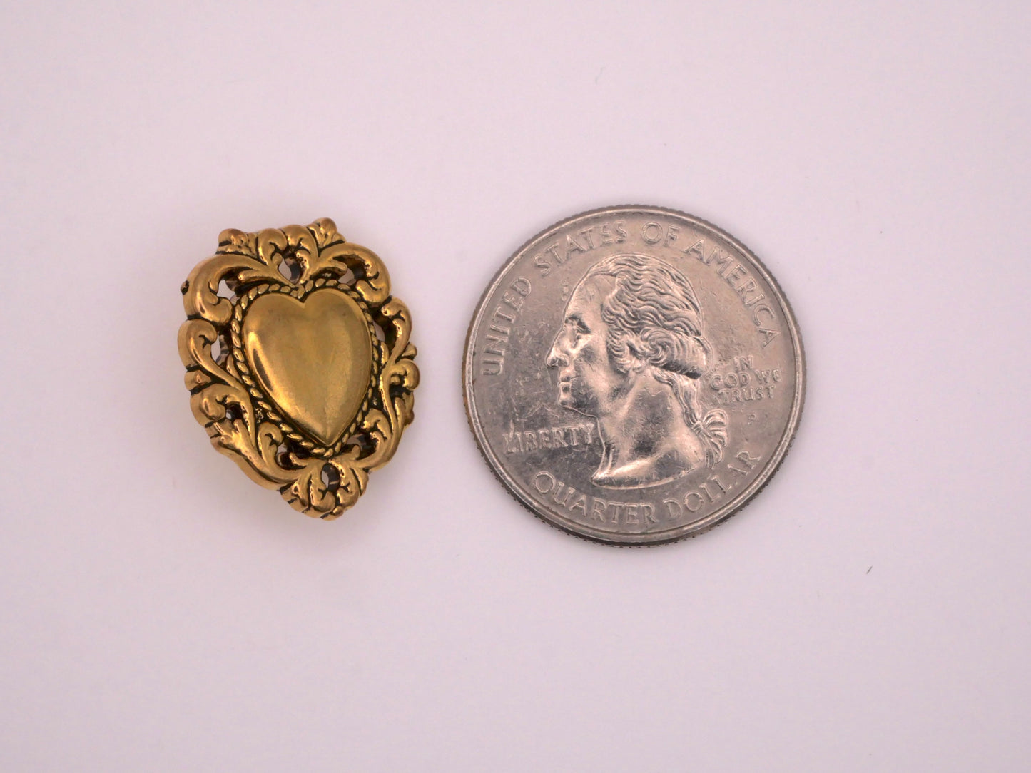 Decorative Gold Heart Plastic Button 19x21mm