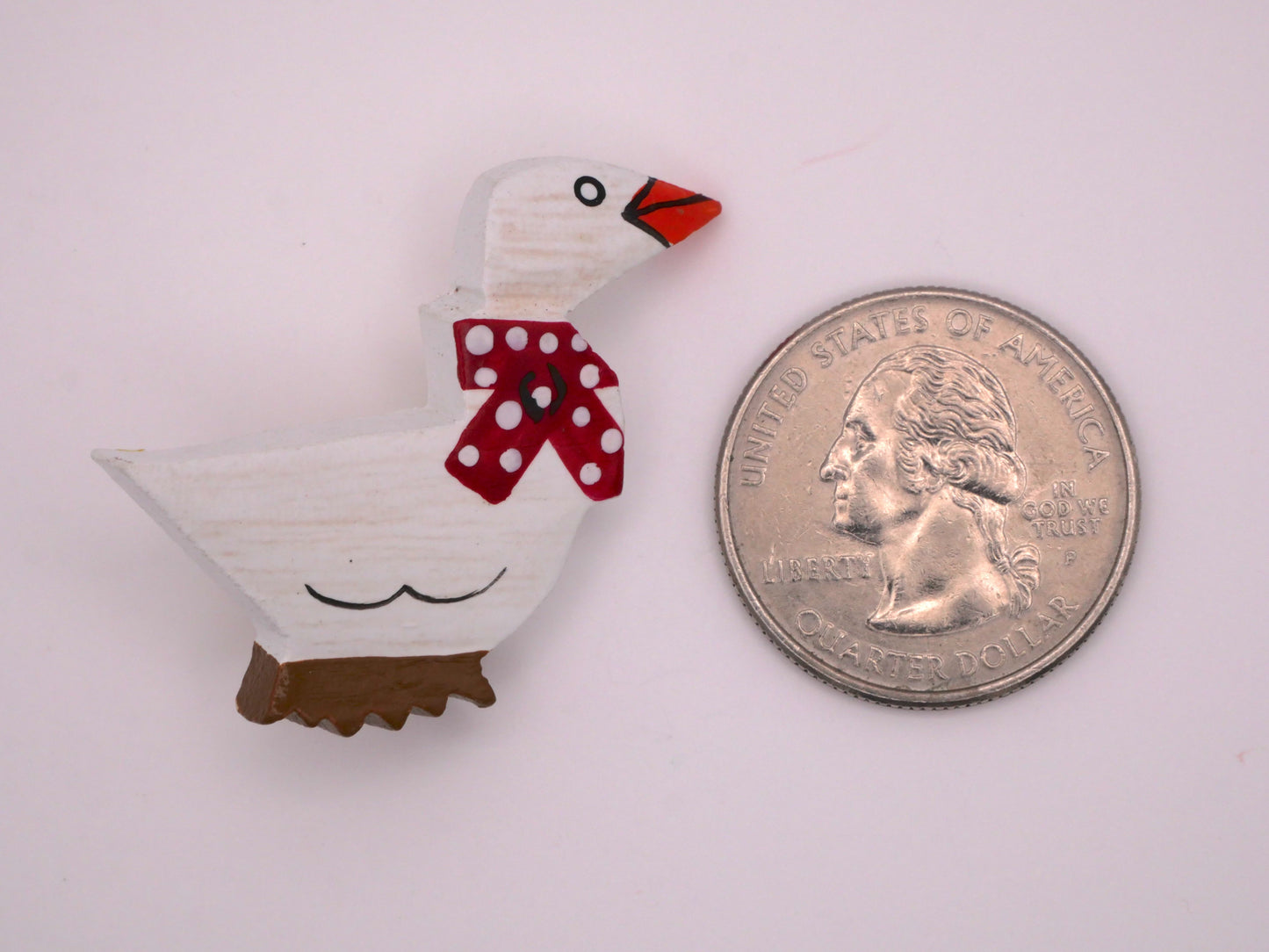 Goose Wood Hand-Painted Vintage Bird Button 33x38mm