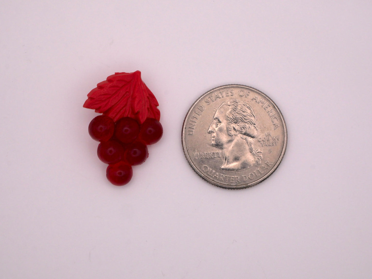 Grape Bunch Vintage Button Red Plastic 18x26mm