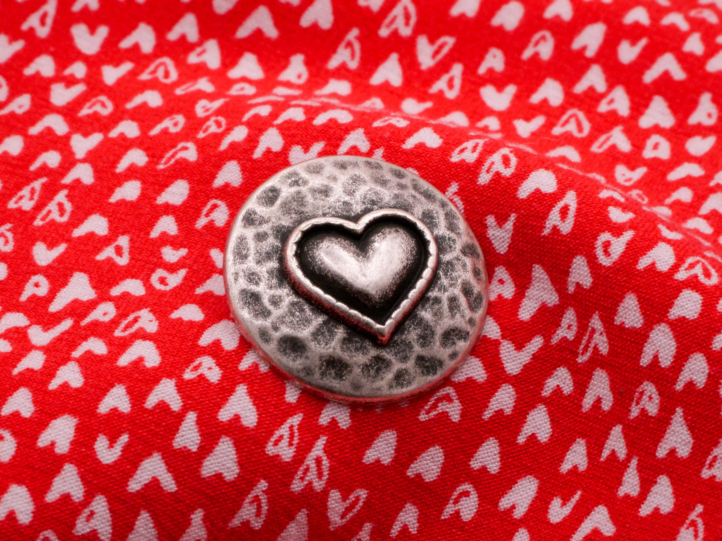 Hammered Look Heart Circle Button Metal Button 23mm