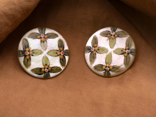 Mother of Pearl Hand-Painted Button 22mm