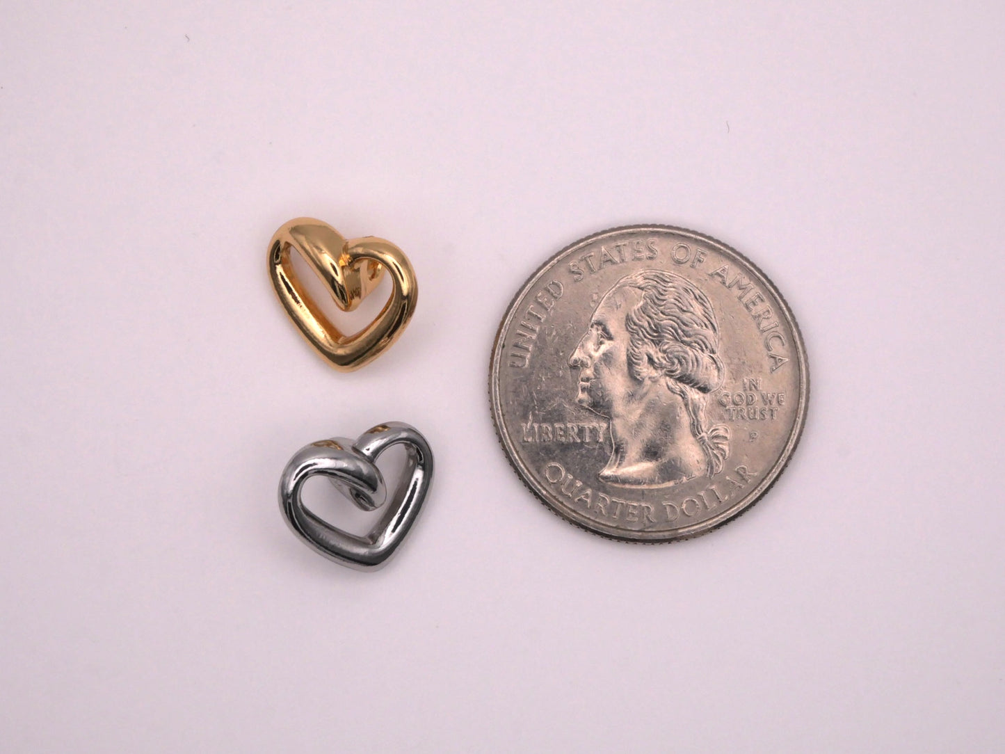 Loop Hearts Set of Five Silver Gold 11x13mm